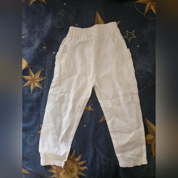 Zara Kids White Linen Trousers - Picture 3 of 4